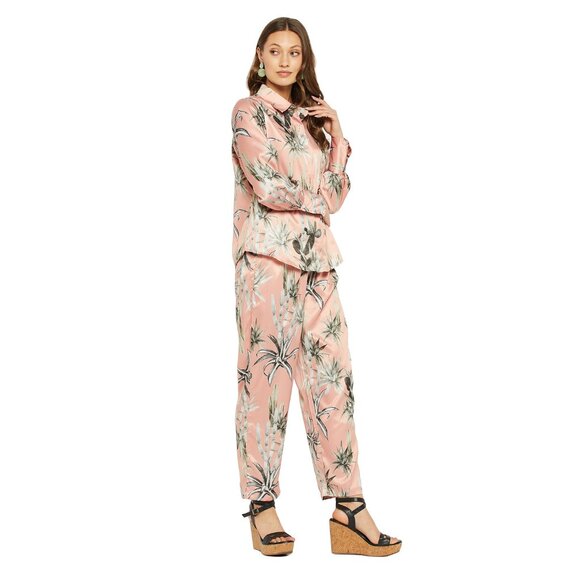 Gypsie Blu Satin Silky Pajama Pant Set for Women Loungewear Sleepwear 2 Piece - Picture 3 of 7